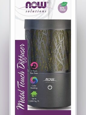 NWT NOW Metal Ultrasonic Aromatherapy Oil Diffuser with Color Changing LED Light